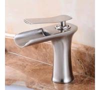 Rubinetto Bagno Miscelatore Lavabo Miscelatore per Lavello Cascata Spazzolato Rubinetto da Bagnos Miscelatore Monoforo per Lavabo da Bagno