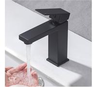 Rubinetto bagno nero, acciaio inox, miscelatore monocomando, 119mm, risparmio...