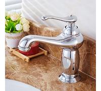 Rubinetto Bagno Ottone Antico, Rubinetto Lavandino In Ottone Bagno, Rubinetto Bagno Vintage, Rubinetto Lavandino Acqua Fredda/Calda, Rubinetto Lavandino Bagno Monocomando Monoforo, Oro(Chrome)