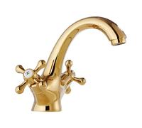 Rubinetto bagno ottone classico vintage doppia maniglia girevole design per case