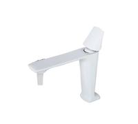 Rubinetto bagno Rose Gold Bathroom Basin Sink Faucet Square Brass Mixers Single Handle White Vanity Mixer Tap(Color-1)