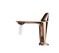 Rubinetto bagno Rose Gold Bathroom Basin Sink Faucet Square Brass Mixers Single Handle White Vanity Mixer Tap(Color-4)