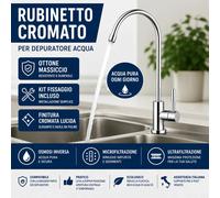 Rubinetto Beverino Cromato per Depuratore Acqua Osmosi Inversa Microfiltrazione
