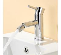 Rubinetto Bidet Cromato BuntHaus, 2 Modalità, Inossidabile Cromo | Miscelatore Monocomando Bidet, Rubinetto Lavabo Monoleva, Snodo Orientabile, Aeratore Rimovibile, Acqua Calda/Fredda