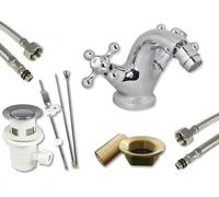 Vetrineinrete® Rubinetto per bidet miscelatore doppio comando acqua calda e fredda monoforo da bagno in ottone cromato 52345A F7