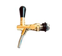 Rubinetto birra, rubinetto spillatore birra - autochiusura, placcato oro 55 mm