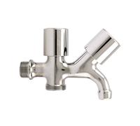 RUBINETTO BIUSO 1/2 " DOPPIO USO CROMATO CROMO LAVATOIO LAVELLO 2 USI itap