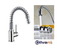 Rubinetto canna flessibile e doccetta estraibile monocomando per lavabo - Riccio