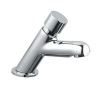 RUBINETTO COLLO CIGNO A PULSANTE CON ARRESTO TEMPORIZZATO Cromo