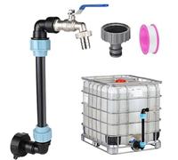 Rubinetto Collo d'Oca 3/4 per IBC Cisterna Acqua Piovana 1000 Litri,Adattatore S60x6 3/4 per Serbatoio,Collo di Cigno Adattatore IBC,Accessorio per Serbatoio IBC per Serbatoio Dell'acqua Piovan