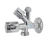 Rubinetto Combinato con Attacco Lavatrice in Ottone Cromato, Finitura Lucida, Cromato, Cucine e Bagni, Ingresso 1/2 Uscita 3/4, Filtro Integrato