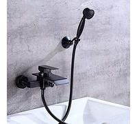 Rubinetto Completamente Bronzo Nero Opaco Antico Into The Wall Rubinetto Acqua Calda e Fredda Doccia Rame Opaco Nero Cascata Presa per Acqua Due Stile Set Doccia Decorazione Vasca da Bagno Doccia