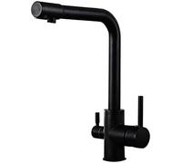 Rubinetto con filtro a 3 vie per lavello da cucina 3 in 1 miscelatore per acqua potabile nero sotto il lavandino Sistema di filtraggio dell'acqua Facile installazione Elegante accessorio da cucina