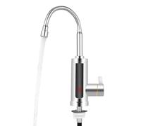 Rubinetto con scaldacqua istantaneo, rubinetto elettrico da 3 KW, scaldabagno da cucina con indicatore di temperatura LED, girevole a 360°, per bagno, lavandino, piccola cucina