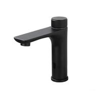 Rubinetto con sensore a infrarossi in acciaio inox 304 per flusso d'acqua con controllo dell'acqua calda fredda e volantino antiscivolo (nero)