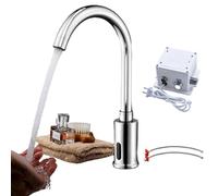 Rubinetto con sensore a infrarossi Miscelatore automatico per lavabo da bagno Touchless 32 cm in ottone resistente alla corrosione antibatterico Solo acqua fredda Design moderno Facile da installare