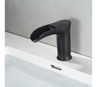 Rubinetto con sensore touchless, miscelatore a cascata, per lavabo, spazzolato, touchless, temperatura dell'acqua calda e fredda, non può essere regolata