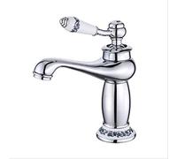 Rubinetto cromato in stile antico per lavandino del bagno, monocomando diamantato, rubinetto miscelatore acqua calda e fredda, design elegante per l'arredamento moderno della casa