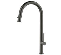 Rubinetto Cucina Alta Pressione Nova Monocomando Antracite PVD Doccia Estraibile