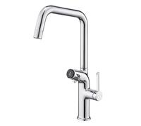 Rubinetto Cucina con purificateur, Rubinetto Lavello Cucina in Ottone Miscelatore Girevole a 360° con acqua potabile e acqua gassata, Spruzzo Miscelatore Cucina Alta Pressione Monocomando, Iscrizione