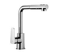 Rubinetto cucina e lavanderia Paffoni Sly con doccetta estraibile in ottone crom