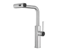 RUBINETTO CUCINA ESTRAIBILE EROGATORE GIREVOLE 2 GETTI CROMATO MISCELATORE