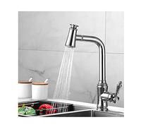 Rubinetto Cucina Estraibile, Miscelatore Acqua Calda E Fredda, Rotazione A 360 ° Maniglia Singola Lavaggio Verdure Rubinetti, Interruttore Rotante Uscita Dual Mode,B(B)