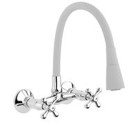 Rubinetto Cucina Grigio A Muro Leve Trasversali Roma Becco Flessibile