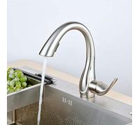 Rubinetto Cucina Miscelatore con Becco Girevole a 360 ° e Doccetta Estraibile, Nichel Spazzolato/Finitura Opaca