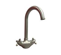 Rubinetto Cucina Miscelatore Doppio Comando Lavello Canna Tonda in Ottone Paini