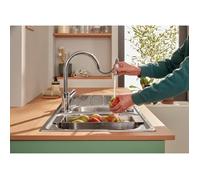Rubinetto cucina - Miscelatore monocomando lavello - Cromo - Bocca alta a C - Aeratore estraibile - GROHE StartEdge - 30550000
