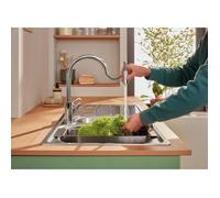 Rubinetto cucina - Miscelatore monocomando lavello - Cromo - Bocca alta a C - Aeratore estraibile - GROHE StartLoop - 30556000