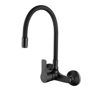 Rubinetto Cucina Nero Monocontrollo Becco Flessibile