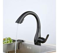 Rubinetto Cucina, Nero Opaco, Girevole a 360 ° Miscelatore Rubinetto con Doccetta Estraibile