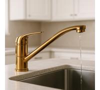 Rubinetto Cucina Oro Canna Alta Miscelatore Lavello Girevole Lusso 360° Moderno