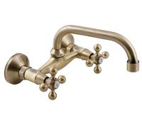 Kuchinox Rubinetto per lavabo a parete Stilo BKI550D ottone/bronzo antico