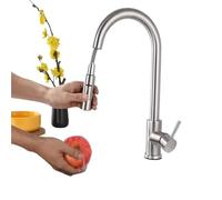 Rubinetto Cucina Rubinetto Della Cucina Estraibile | Lavello con rubinetto misto nero in acciaio inossidabile nichel spazzolato(Red)