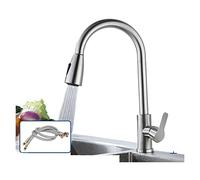 Rubinetto cucina tira fuori tocca 2 function spruzzatore a flusso singolo manico 304 lavello inossidabile cucinare tocchi di miscelatore ad acqua fredda calda,Controllo preciso(B)