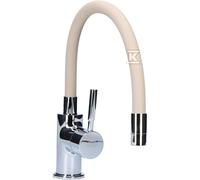 Rubinetto cucina Zumba beige, canna flessibile cromata BZA4P