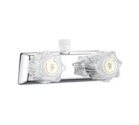 Rubinetto da 10,2 cm per bagni camper con interruttore caldo e freddo e doppia manopola di controllo per la gestione del flusso d'acqua (argento)