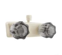 Rubinetto da 10,2 cm per bagni camper con interruttore caldo freddo e doppia manopola di controllo per la gestione del flusso d'acqua (bianco)