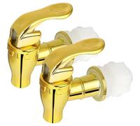 Rubinetto da 2 pezzi per distributore di bevande, senza perdite, in plastica PP dorata, con valvola, parti di ricambio per distributore d'acqua per succhi, bevande, rubinetto per dell'a