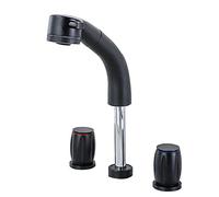 Rubinetto da bagno a 3 fori con acqua fredda retrattile a doppio sollevamento, finitura cromata, elegante miscelatore per lavabo per bagni moderni, facile installazione e design elegante