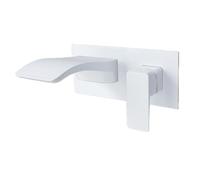 Rubinetto da bagno a parete con design a cascata, color argento, miscelatore caldo e freddo per un elegante aggiornamento del lavandino, impianto di casa moderno, installazione facile