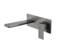 Rubinetto da bagno a parete girevole a 360 gradi in ottone miscelatore monocomando miscelatore caldo e freddo finitura grigio canna di fucile elegante rubinetto per bagno moderno