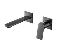 Rubinetto da bagno a parete nascosto miscelatore monocomando for acqua calda fredda in ottone for doccia lavabo costruzione durevole(Black)