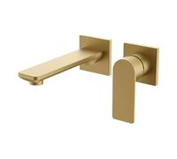 Rubinetto da bagno a parete nascosto miscelatore monocomando for acqua calda fredda in ottone for doccia lavabo costruzione durevole(Gold)