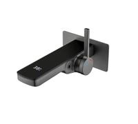 Rubinetto da bagno a scomparsa, miscelatore per lavabo Gun Grey con display digitale, montaggio su piattaforma laterale aperta,Sicuro e affidabile(Gun gray)