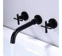 Rubinetto da bagno antico a parete AllCopper 3 fori rubinetto miscelatore per acqua calda e fredda finitura nera elegante e durevole lavandino del bagno apparecchio