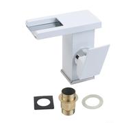 Rubinetto da bagno con beccuccio a cascata a LED, maniglia a leva singola per un controllo preciso dell'acqua calda e fredda, materiale in rame, finitura bianca e nera, facile installazione, design